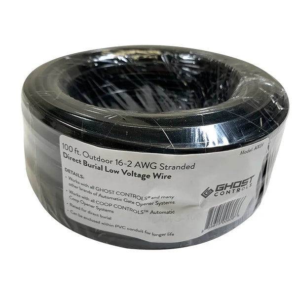 Ghost Controls Low Voltage Wire for Automatic Gate Opener Systems - Compatible with Multiple Brands, UV Resistant, Direct Burial Rated