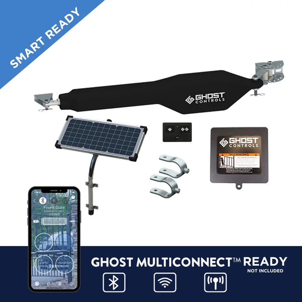 TOPENS A3S Automatic Solar Gate Opener For Light Duty Single Swing Gates Up To 12ft, Single Swing Gate Operator Battery Powered With Remote Control Kit Gate Motor Solar Panel Included