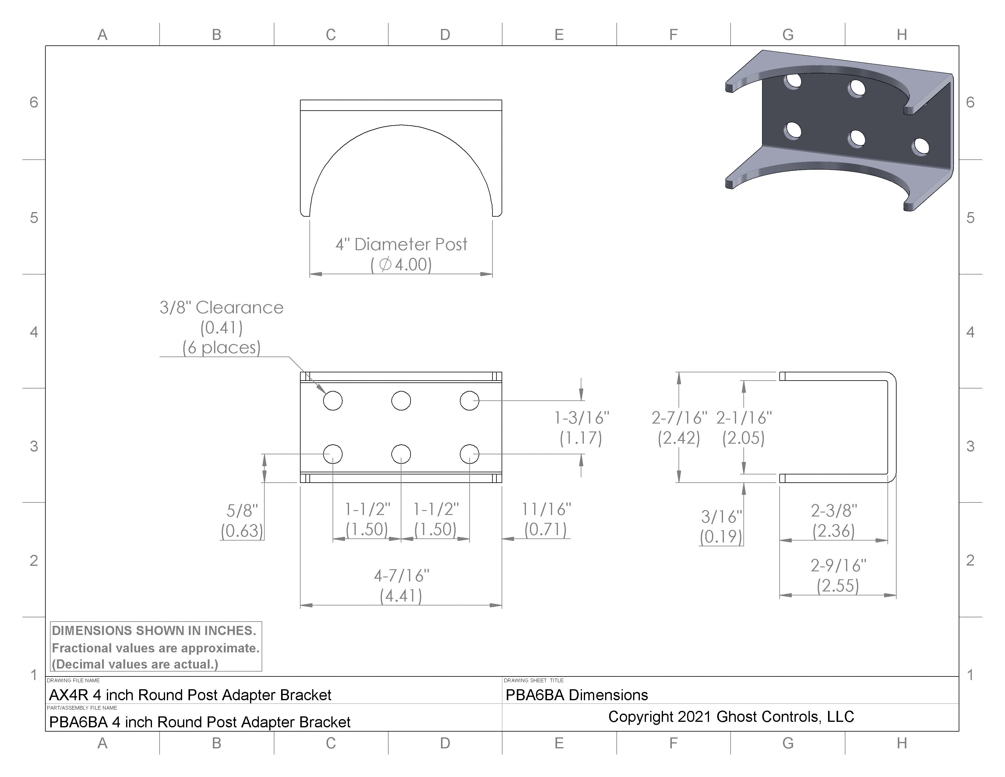 4in Round Post AX4R 4