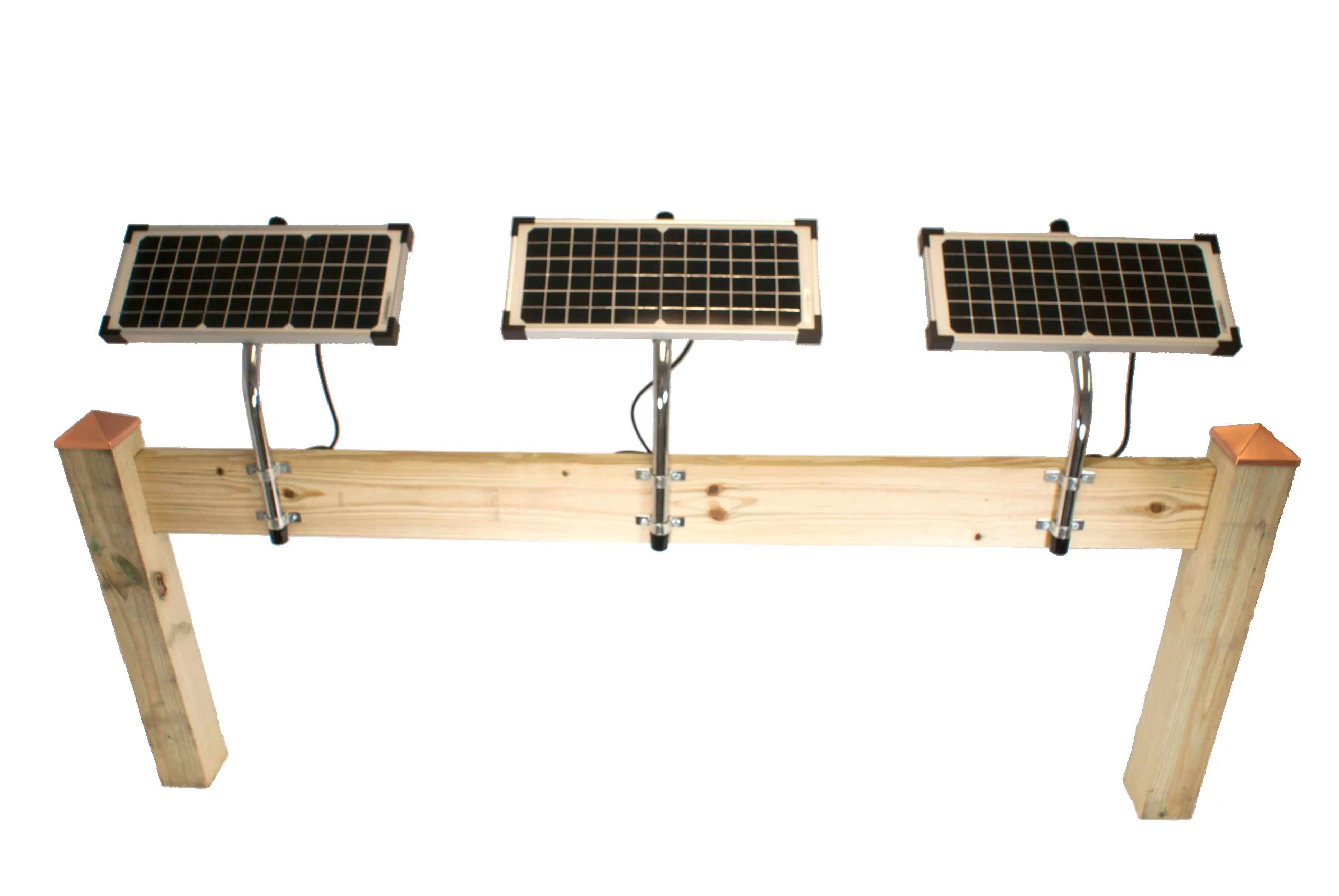 AXDP Ghost Controls 10 Watt Monocrystalline Solar Panels, 3 in a row linked together. 