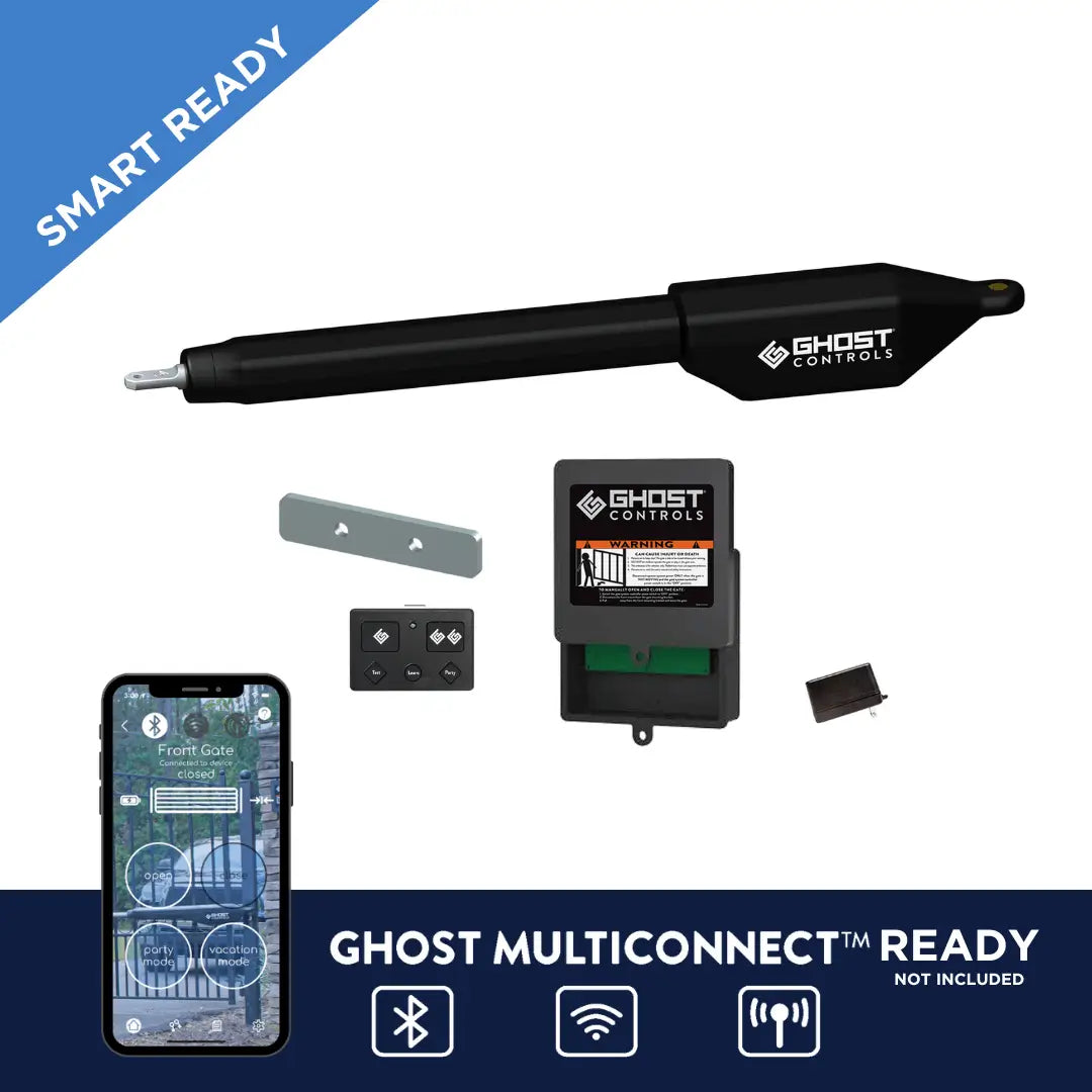 Ghost Manor SIngle Automatic Gate Opener and premium remote with PartyMode feature