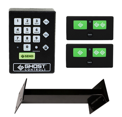 One AXWK Wireless Keypad, one AXGN Mounting Pedestal, Two Water-Resistant Remotes