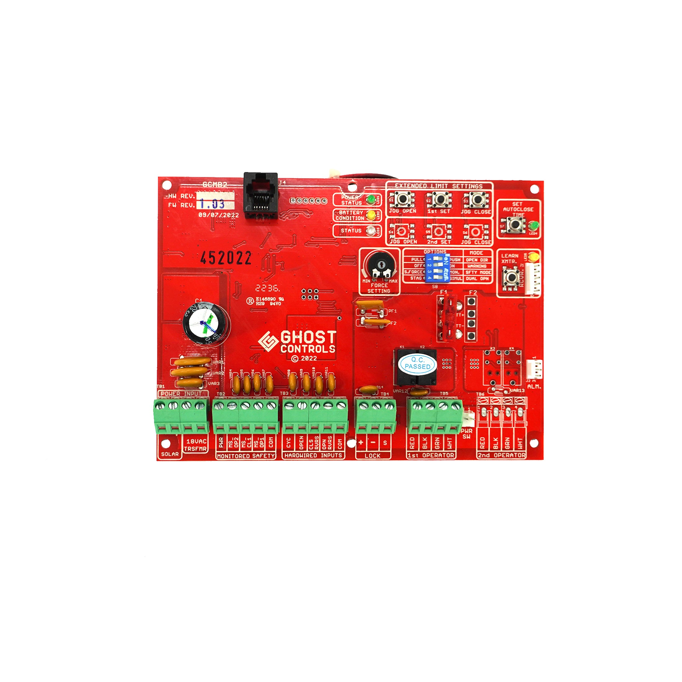 AXBS Replacement Single Control Board for Ghost Controls Automatic Gate Openers